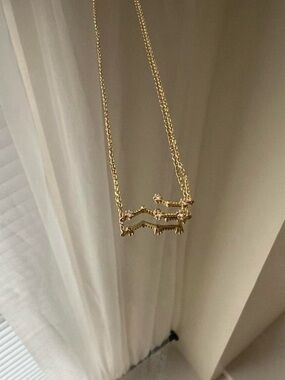 Gold Aquarius Zodiac Sign Necklace - Women Jewelry